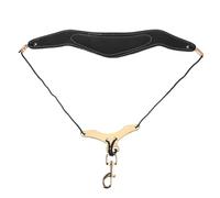 Healeved Harnais de Saxophone en Cuir Noir, Rembourré, Réglable | Sangle 3d à Noyau Mousse et Métal, Fixation Sécurisée, pour Clarinette et Cor Anglais, Concerts