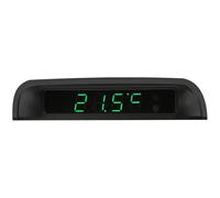 Healeved Horloge de Voiture Solaire Lumineuse Thermomètre Intégré Horloge Électronique Haute Précision Écran LCD Rétroéclairé Fonction Nocturne Automatique sans Fil pour Tableau de