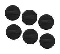 Healeved Houppettes à Maquillage Fines En Cuir Pu Noir 6 Pièces 54x4 Mm Coussinets De Poudre Polyvalents Pour Se Maquiller Visage Cosmétique