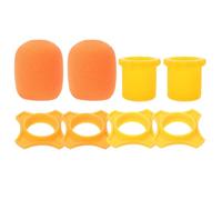 Healeved Housses de Microphone Antidérapantes Orange 8 Pièces - Ensemble Complet Bonnettes en Mousse Épaisses Lavables Anneaux Anti-Roulement et Protections Micro pour Studio
