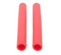 Healeved Housses en Silicone 2pcs Protection Antidérapante Pratique Silencieuse Rouges, Légères et Souples pour Baguettes de Batterie la Maison