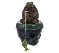 Healeved Île Flottante décorative pour Aquarium avec Figurine de Mini Tortue pêchant, décoration ornementale Flottante pour Aquarium.