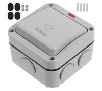 Healeved Interrupteur Bouton-Poussoir Étanche Extérieur Interrupteur Mural Simple Allumage Double Contrôle Bouton de Porte de Garage Résistant à la Pluie pour Jardin Salle de Bain