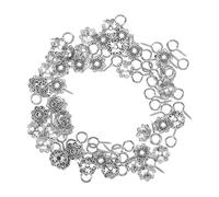 Healeved Kit 100 Pièces Boulons à Œil en Alliage avec Capuchons Fleur Vintage, Grand Format, Fournitures de Bricolage pour Bijoux, Perles et Accessoires pour Bracelets, Colliers et