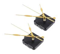 Healeved Kit 2 Mécanismes D'horloge Murale Silencieux Diy, Mouvement Quartz Remplacement Aiguilles Dorées, 18 Mm, Filetage 8 Mm, Pièces de Rechange pour Horloge Murale sans Cadre, Usage