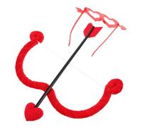 Healeved Kit Accessoire Cupidon Saint-Valentin Arc et Flèche en Velours Doré Rouge, Lunettes Cœur Plumage, Taille Unique pour Fête Cosplay Romantique et Photobooth