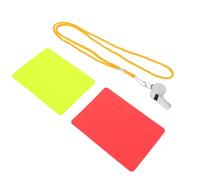 Healeved Kit Arbitre Football 4 Sets Cartonnés Rouge et Jaune avec Sifflet D’entraînement Résistant, Carnet de Score et Accessoires pour Match et Entraînement Officiel