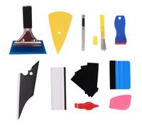 Healeved Kit D’Outils Professionnel 11 Pièces pour Pose Film Teinté Vitre Voiture, Raclette Caoutchouc Poignée Métal, Découpeur et Lames Acier Remplaçables, Adapté Vitres Planes, Courbes
