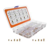 Healeved Kit D'Assortiment De 300 Écrous Moletés En Cuivre Et Laiton Filetage Femelle Inserts Filetés Écrous À Souder Finition Dorée