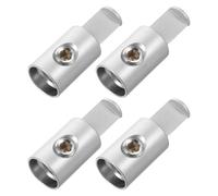 Healeved Kit de Connecteurs pour Haut-parleurs de Voiture 4pcs en Alliage D'aluminium Argenté Bornes de Câblage Compactes pour Amplificateur et Système Audio Automobile