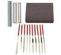 Healeved Kit de Lime à Fente pour Sillet de Basse et Chevalet, Outil de Ponçage pour Guitare, Ukulélé et Basse, Éponge de Polissage, Outil de Luthier pour Frettes et Sillets, Accessoire