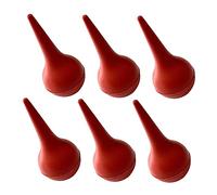 Healeved Kit de Nettoyage Auriculaire Bébé 6 Pièces en Caoutchouc Rouge Ampoules pour Aspiration de Mucus et Cire, Outil Hygiénique Doux Usage Parental