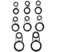 Healeved Kit de Réparation D’Anneaux Guide pour Canne à Pêche Surf Casting Embouts Résistants à L’Usure en Métal Compatible Modèles N°8 et N°10 Accessoires Pratiques pour Pêche en Mer