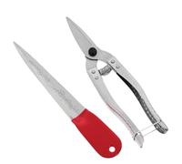 Healeved Kit de Réparation de Rotin 2 Pièces Outil de Levier à Manche Rouge et Grosse Cisaille pour Vannerie Outils de Vannerie pour Paniers en Osier Adapté à la Réparation Tressage