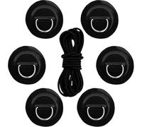 Healeved Kit de Sandows Élastiques pour Kayak, Anneaux PVC INOX | Cordes Latex Noires, Patchs Ronds Adhésifs, Fixation pour Pagaies et Planches Gonflables