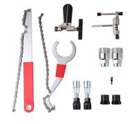 Healeved Kit D'outils de Réparation de Vélo 10 Pièces en Acier au Carbone, Extracteur de Manivelle, Démonte-Roue, Dérive-chaîne, Adapté VTT et Vélo de Route, Outil Professionnel