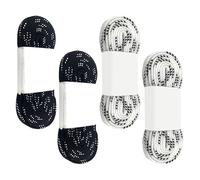 Healeved Lacets Antidérapants Embouts Réparables pour Patins de Hockey en Polyester et Coton, Résistants à l'usure 2 Paires Noir et Blanc pour Patins à Glace et Rollers