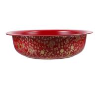 Healeved Lavabo Traditionnel Chinois Mariage en Métal Rouge 36 Cm, Bassin Décoratif Vintage Solide, Récipient Multifonction pour Vaisselle et Légumes, Ensemble 60 Pièces pour Célébrations