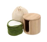 Healeved Lingettes Démaquillantes Lavables 18 Pièces, Disques Nettoyants Visage Réutilisables en Bambou, Kit Démaquillant Filet de Lavage et Boîte de Rangement, pour Femmes et Voyages