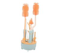 Healeved Lot Biberon Bleu avec Goupillon en Silicone et Support Pp, Brosse Multifonction pour Nettoyage Profond des Bouteilles et Tasses, pour Voyage