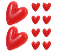 Healeved Lot de 10 Broches en Émail Rouge de Cœur Petite Taille N°3 Épingles de Col pour Saint-Valentin Accessoires Féminins Résistants en Résine pour Vêtements Paquet et Fêtes