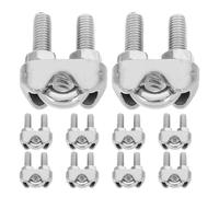 Healeved Lot de 10 Clips Câbles en Acier Inoxydable M5 Pince pour Câble Métallique Résistante à la Corrosion Fixation en U Polyvalente Corde à Linge et Usage Extérieur