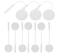 Healeved Lot de 10 Électrodes Rondes 3 Cm en Silicone Auto-adhésives Souples pour Stimulateur Musculaire, Coussinets de Massage Corporel Multifonctions, Remplacement Coussinets