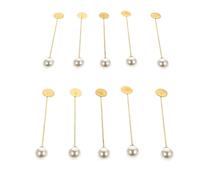 Healeved Lot de 10 Épingles à Poitrine Délicates en Cuivre Perles Marron Doré, Épingles à Aiguille Longue pour Accessoires Vestimentaires Féminins, pour Fêtes et Usage Quotidien