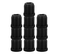 Healeved Lot de 10 Inserts de Douille de Roulette en Plastique Noir Manchons Pivotants pour Tige Standard Accessoires Solide pour Roulettes de Chaise de Bureau Adaptés aux Industriels