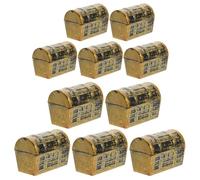 Healeved Lot de 10 Mini Coffres Mini Coffres à Trésors Pirates Vintage en Plastique Stable 37 CM 58 CM Décorations de Fête Pirate Accessoires Miniatures pour Centre de Table