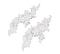 Healeved Lot de 10 Patchs de Couture DIY à Broder Appliques Fleurs en Tissu Accessoires de Décoration pour Vêtements Patchs Broderie Fleurs Fournitures Couture Couleurs Rose et Blanc