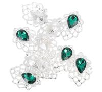 Healeved Lot de 10 Pendentifs en Alliage et Acrylique Forme Feuille 32X25 MM Accessoires de Décoration DIY pour Broches et Couture Décors Polyvalents pour Fête et Création Bijoux