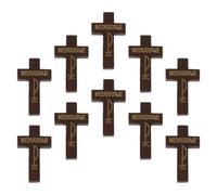 Healeved Lot de 10 pinces à cheveux gothiques en forme de croix - Épingles à cheveux en bois d'alligator avec croix - Barrettes chrétiennes crucifix pour frange - Accessoires de coiffure pour
