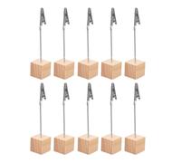 Healeved Lot de 10 Pinces Crocodile en Bois et Fer Porte-Photos Porte-Cartes de Visite et Support à Mémos de Bureau Accessoires de Bureau Pratiques pour Organisation et Décoration de