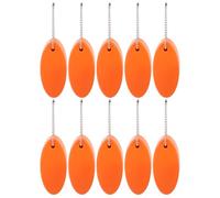 Healeved Lot de 10 Porte-clés flottants : Bouées ovales Orange en EVA, Porte-clés flottants pour Kayak, Voile, Bateau, pêche et canoë. Accessoires Nautiques