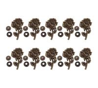 Healeved Lot de 10 Sets de Boutons-pression Vintage en Alliage de Zinc Couleur Cuivre Antique, Ensemble de Boucles Roses Décoratives avec Base pour Couture, Accessoires Créatifs