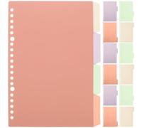Healeved Lot de 10 sets de Intercalaires Amovibles pour Classeur A5 Onglets Séparateurs en PP Coloré Perforation 20 Trous Fournitures Scolaires pour Organisation de Cahiers et