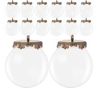 Healeved Lot de 10 sets de Mini Boules en Verre Creux 25Mm avec Bélière Ouverte 15Mm Breloques à Billes DIY Transparentes pour Fabrication de Bijoux Pendentifs Polyvalents pour Créations