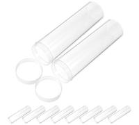 Healeved Lot de 10 Tubes Porte-pièces Transparents Diamètre 32 Mm, Tubes de Rangement pour Pièces de Monnaie, Récipient de Protection Anti-rayures, pour Collectionneurs et Stockage
