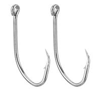 Healeved Lot de 100 Hameçons Circulaires en Acier au Carbone Petite Taille sans Ardillon pour Pêche en Eau Douce et Salée Compatible Appâts Vivants et Artificiels