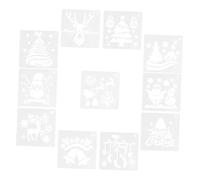 Healeved Lot de 11 Pochoirs de Noël en Plastique Réutilisables Modèles de Peinture Creuse pour Scrapbooking Outils DIY pour Album et Agenda Kit Bricolage Noël Léger et Portable
