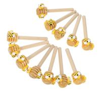 Healeved Lot de 12 Bâtonnets Décoratifs Abeille 8 Cm avec Faux Miel en Bois, Centre de Table pour Fête Thème des Abeilles, Décoration de Table Printemps-été, Accessoire la Cuisine Campagne