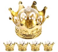 Healeved Lot de 12 Boîtes à Dragées Mariage en Pp Doré, Forme Couronne Élégante, Grosse Capacité pour Présents de Fête de Princesse et Événements