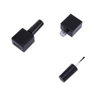 Healeved Lot De 12 Bouteilles En Verre Pour Vernis à Ongles 10 Ml Rondes Noires Côtés Plats Pinceau Compact Pour Voyages Plage Activités Extérieures