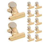 Healeved Lot de 12 Clips Magnétiques Dorés pour Présentation Photo, Clips Muraux en Acier Inoxydable, Design Élégant, Faciles à Transporter, pour Galeries d'art et Affichage Mural