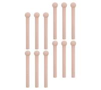 Healeved Lot de 12 Crochets en Bois Massif pour Panneaux Perforés Supports Ronds 25X130X15 MM Accessoires pour Organisation D’Atelier Garage et Rangement Mural Polyvalent