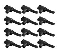 Healeved Lot de 12 Embouts de Gonflage pour Pompe à Vélo Adaptateurs Universels en Plastique Noir Compatibles avec Valves Standard et Fine Accessoires Indispensables pour Réparation et