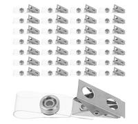 Healeved Lot de 120 Clips Porte-Badge en Plastique avec Clip Métal Double Trou Porte-Carte Nominative Résistant pour École Bureau et Usage Professionnel Attache Badge Sécurisée et