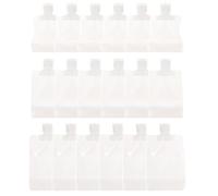 Healeved Lot de 18 Pochettes Souples de Voyage pour Lotion 30ml, 50ml, 100ml - Sachets Compressibles Réutilisables Étanches Embout à Clapet, pour Cosmétiques et Soins Personnels