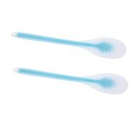 Healeved Lot de 2 Applicateurs de Lotion Dos Bleu, Manche Long, Poils Doux en Plastique, Outil D’application Médicale Polyvalent pour Soins Corporels, Massage du Dos, Utilisation